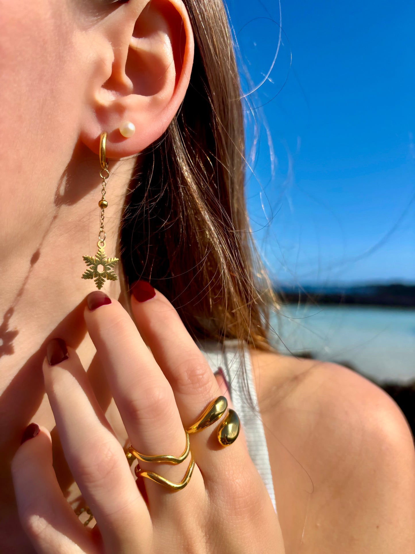 Boucles d'Oreilles Flocon d'Hiver