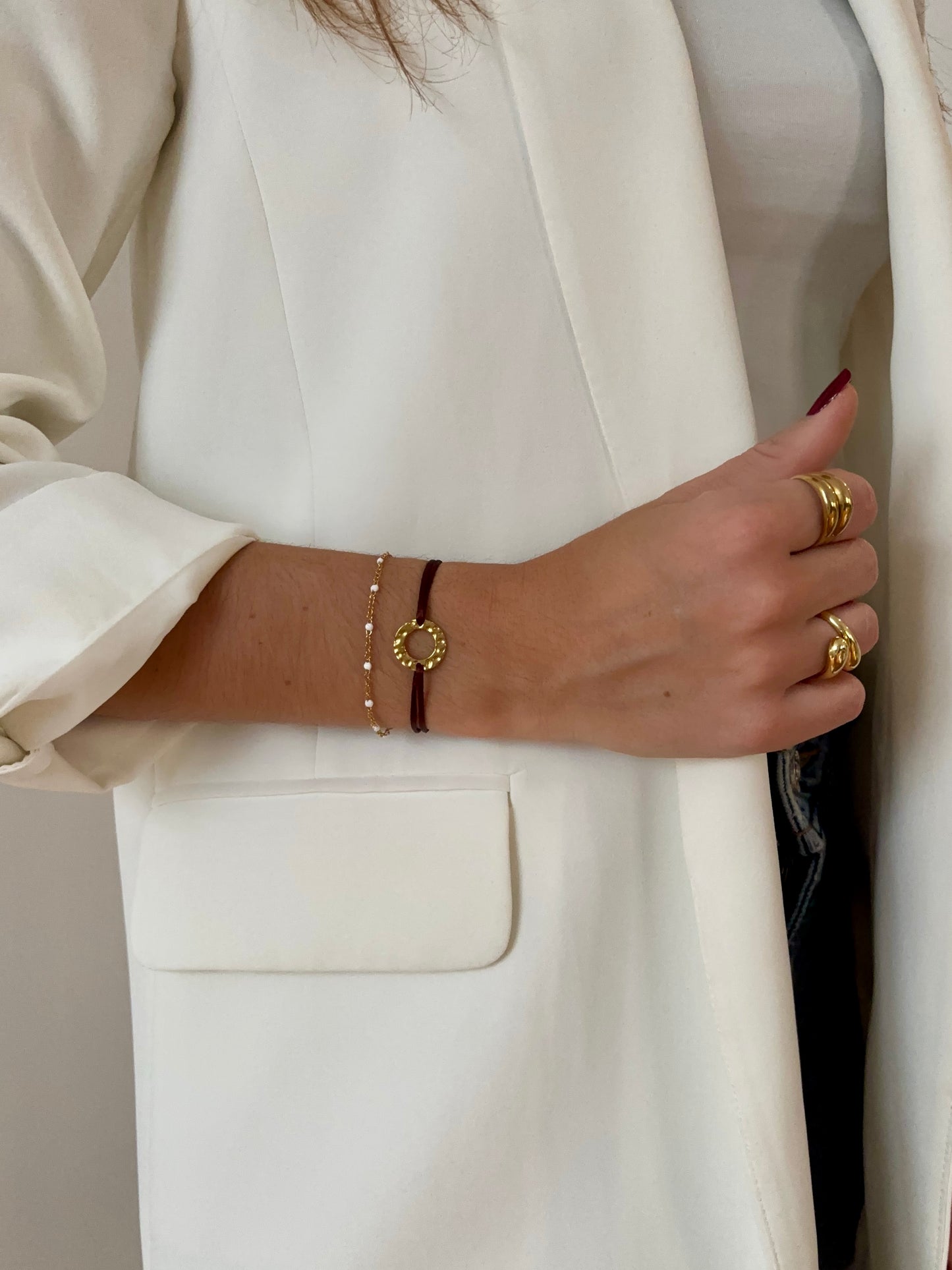 Bracelet Perles Blanches