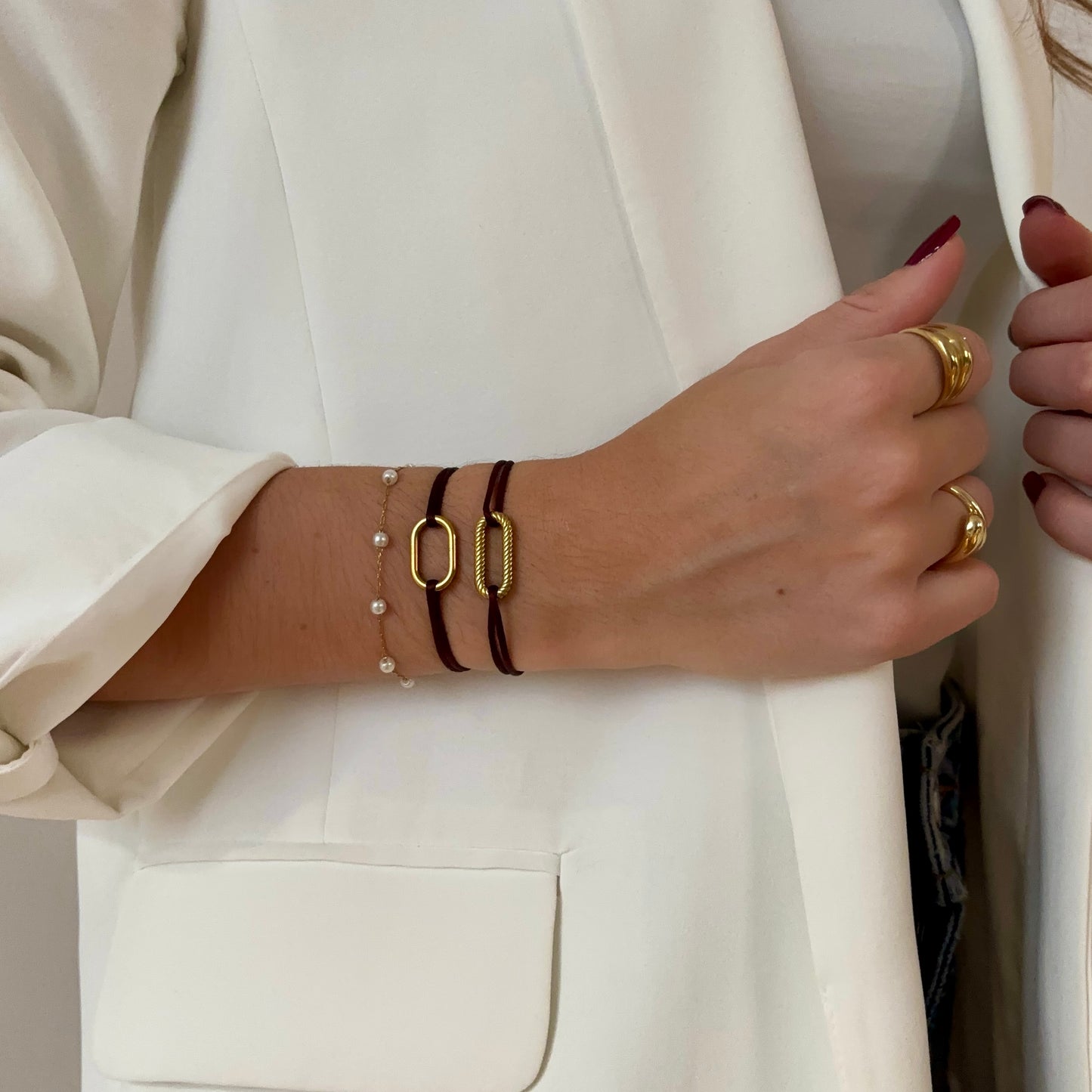 Bracelet sur cordon Anneau Torsadé